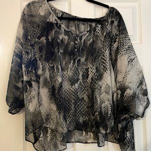 Express chiffon oversized snake print tunic